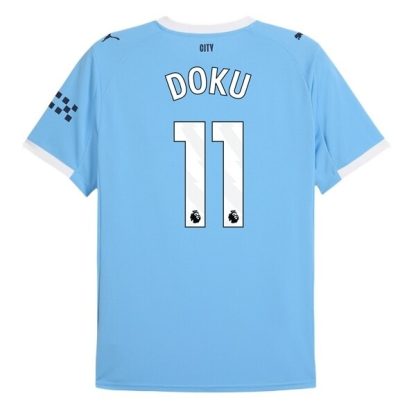 Manchester City Herr Hemmatröja 2025/26 Jérémy Doku #11 Kortärmad Billig Fotbollströja
