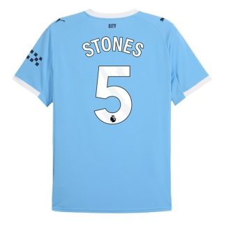 Manchester City Herr Hemmatröja 2025/26 John Stones #5 Kortärmad Billig Fotbollströja
