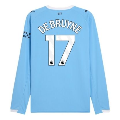 Manchester City Herr Hemmatröja 2025/26 Kevin de Bruyne #17 Långärmad Billig Fotbollströja