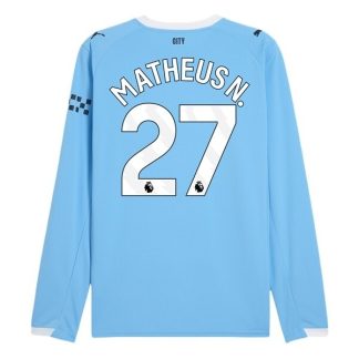 Manchester City Herr Hemmatröja 2025/26 Matheus Nunes #27 Långärmad Billig Fotbollströja