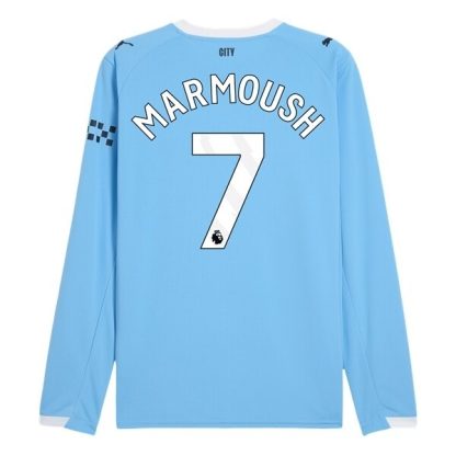 Manchester City Herr Hemmatröja 2025/26 Omar Marmoush #7 Långärmad Billig Fotbollströja
