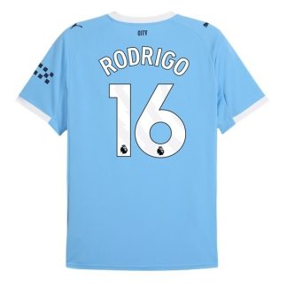 Manchester City Herr Hemmatröja 2025/26 Rodrigo #16 Kortärmad Billig Fotbollströja