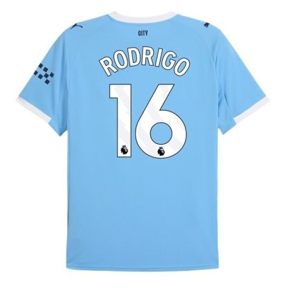 Manchester City Herr Hemmatröja 2025/26 Rodrigo #16 Kortärmad Billig Fotbollströja