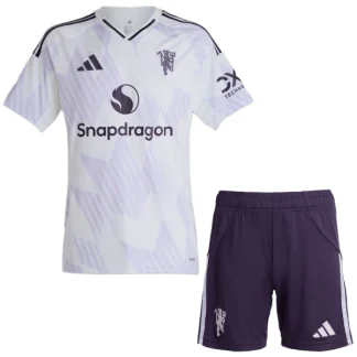 Manchester United Barn Bortaställ 2025/26 – Kortärmad Fotbollströja + Shorts