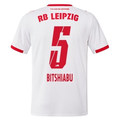 RB Leipzig Herr Hemmatröja 2025/26 El Chadaille Bitshiabu #5 Kortärmad Billig Fotbollströja