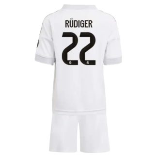 Real Madrid Barn Hemmatröja 2025/26 Antonio Rüdiger #22 Fotbollsställ med Shorts