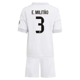 Real Madrid Barn Hemmatröja 2025/26 Éder Militão #3 Fotbollsställ med Shorts