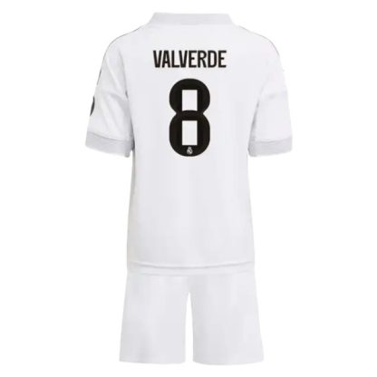 Real Madrid Barn Hemmatröja 2025/26 Federico Valverde #8 Fotbollsställ med Shorts