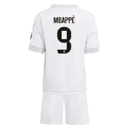 Real Madrid Barn Hemmatröja 2025/26 Kylian Mbappé #9 Fotbollsställ med Shorts