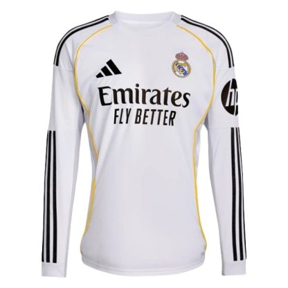 Real Madrid Hemmatröja 2025/26 Långärmad Billig Fotbollströja