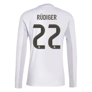 Real Madrid Herr Hemmatröja 2025/26 Antonio Rüdiger #22 Långärmad Billig Fotbollströja