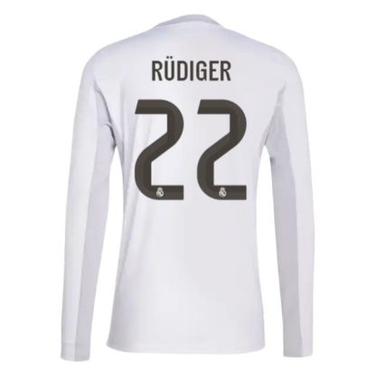 Real Madrid Herr Hemmatröja 2025/26 Antonio Rüdiger #22 Långärmad Billig Fotbollströja