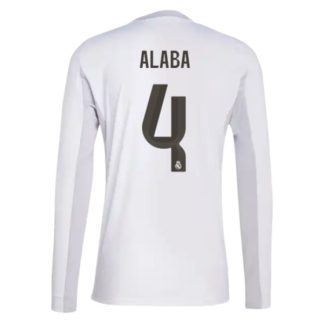 Real Madrid Herr Hemmatröja 2025/26 David Alaba #4 Långärmad Billig Fotbollströja