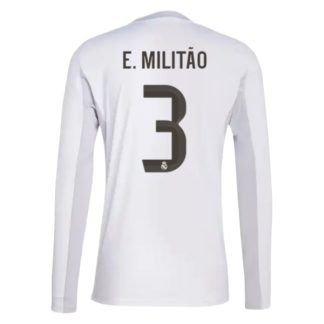 Real Madrid Herr Hemmatröja 2025/26 Éder Militão #3 Långärmad Billig Fotbollströja