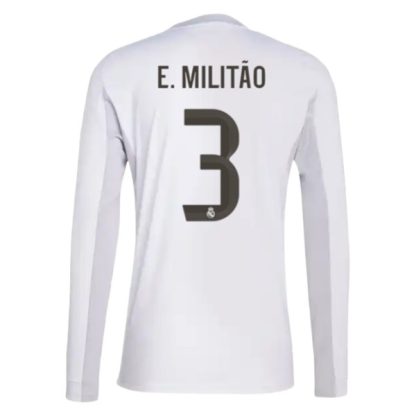 Real Madrid Herr Hemmatröja 2025/26 Éder Militão #3 Långärmad Billig Fotbollströja