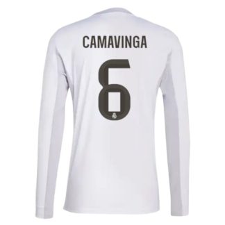 Real Madrid Herr Hemmatröja 2025/26 Eduardo Camavinga #6 Långärmad Billig Fotbollströja