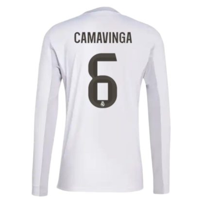 Real Madrid Herr Hemmatröja 2025/26 Eduardo Camavinga #6 Långärmad Billig Fotbollströja