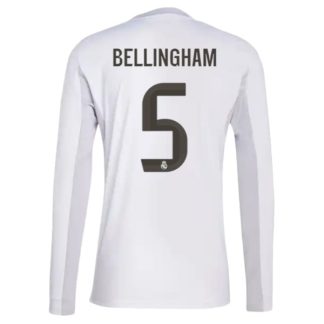 Real Madrid Herr Hemmatröja 2025/26 Jude Bellingham #5 Långärmad Billig Fotbollströja