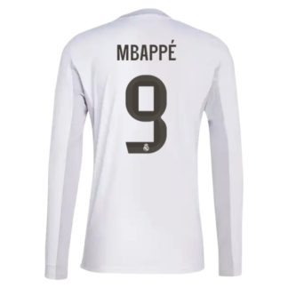 Real Madrid Herr Hemmatröja 2025/26 Kylian Mbappé #9 Långärmad Billig Fotbollströja