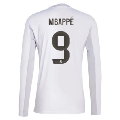Real Madrid Herr Hemmatröja 2025/26 Kylian Mbappé #9 Långärmad Billig Fotbollströja