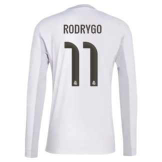 Real Madrid Herr Hemmatröja 2025/26 Rodrygo #11 Långärmad Billig Fotbollströja