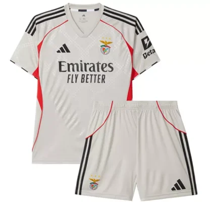 SL Benfica Barn Bortatröja 2025/26 Kortärmad Fotbollsställ med Shorts