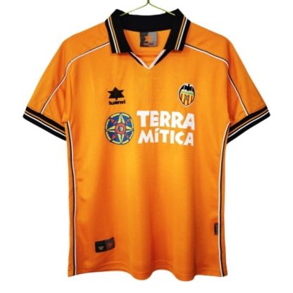 Valencia CF Herr Bortatröja Retro 1999-2000 Kortärmad Billig Fotbollströja