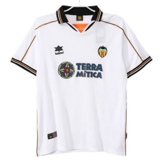 Valencia CF Herr Hemmatröja Retro 1999-2000 Kortärmad Billig Fotbollströja