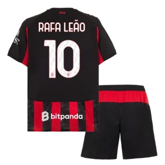AC Milan Barn Hemmatröja 2025/26 Rafael Leao 10 Kortärmad Fotbollsställ med Shorts