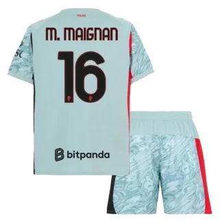 AC Milan Barn Målvakt Hemmatröja 2025/26 Mike Maignan 16 Blå Fotbollsställ med Shorts