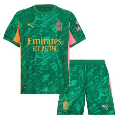 AC Milan Barn Målvakt Tredjetröja 2025/26 Grön Fotbollsställ med Shorts
