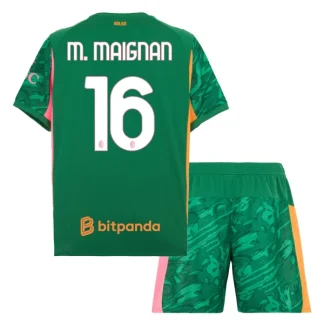 AC Milan Barn Målvakt Tredjetröja 2025/26 Grön Mike Maignan 16 Fotbollsställ med Shorts