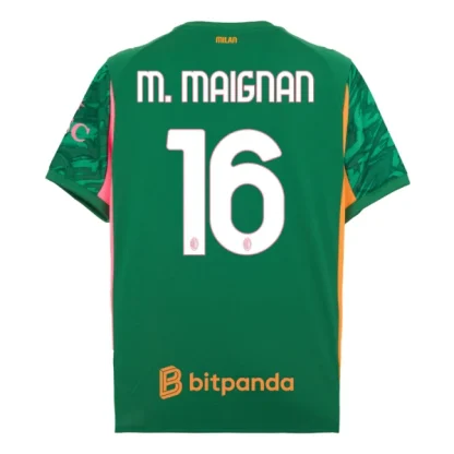 AC Milan Herr Målvakt Tredjetröja 2025/26 Grön Mike Maignan 16 Kortärmad Billig Fotbollströja