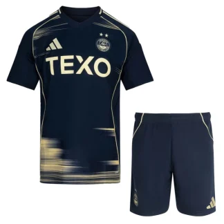 Aberdeen Barn Bortatröja 2025/26 Kortärmad Fotbollsställ med Shorts