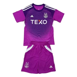 Aberdeen Målvaktströja Barn 2025/26 Lila Kortärmad Fotbollsställ med Shorts
