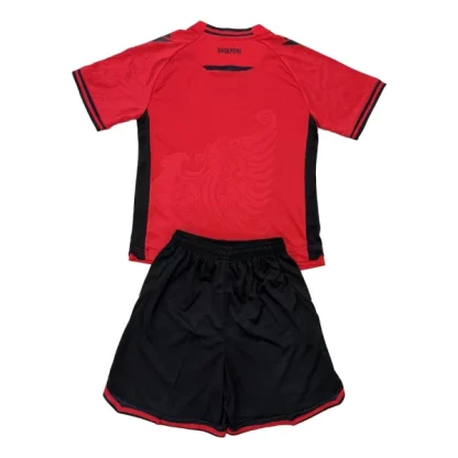 Albanien Barn Hemmatröja 2025/26 Kortärmad Fotbollsställ med Shorts-1