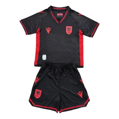 Albanien Barn Tredjetröja 2025/26 Kortärmad Fotbollsställ med Shorts