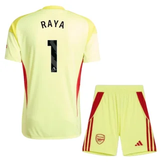 Arsenal Barn Målvakt Hemmatröja 2025/26 David Raya 1 Kortärmad Fotbollsställ med Shorts