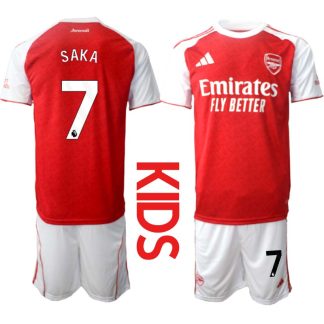 Arsenal Hemmaställ Barn 2025/26 – Bukayo Saka 7 – Kortärmad Fotbollströja + Shorts