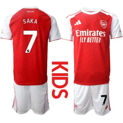 Arsenal Hemmaställ Barn 2025/26 – Bukayo Saka 7 – Kortärmad Fotbollströja + Shorts