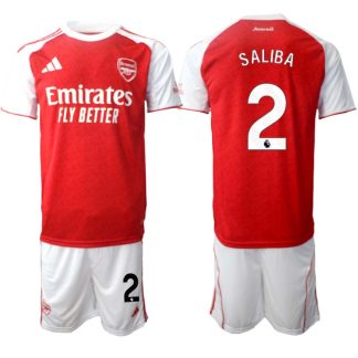 Arsenal Hemmaställ Herr 2025/26 – William Saliba 2 – Kortärmad Fotbollströja + Shorts