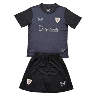 Athletic Bilbao Målvakt Hemmatröja Barn 2025/26 Svart Kortärmad Fotbollsställ med Shorts