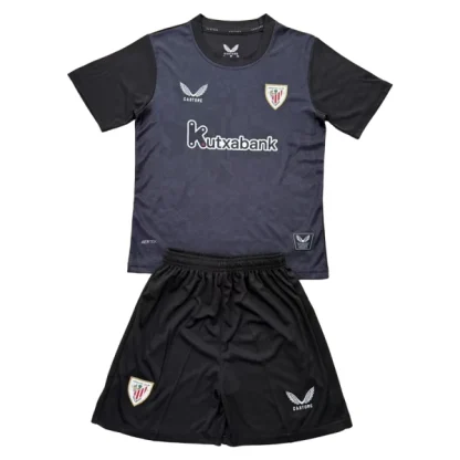 Athletic Bilbao Målvakt Hemmatröja Barn 2025/26 Svart Kortärmad Fotbollsställ med Shorts