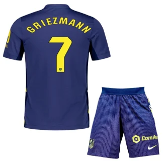 Atlético Madrid Barn Bortatröja 2025/26 Antoine Griezmann 7 Kortärmad Fotbollsställ med Shorts