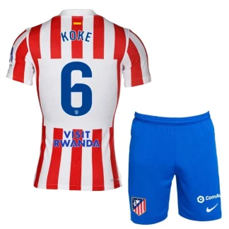 Atlético Madrid Barn Hemmatröja 2025/26 Koke 6 Kortärmad Fotbollsställ med Shorts