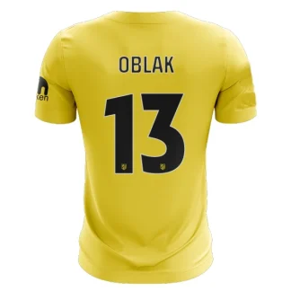 Atlético Madrid Målvaktströja Herr 2025/26 Gul/Vit – Jan Oblak 13 – Kortärmad Fotbollströja