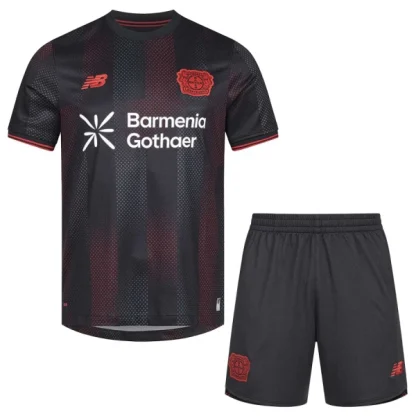 Bayer 04 Leverkusen Barn Hemmatröja 2025/26 Kortärmad Fotbollsställ med Shorts