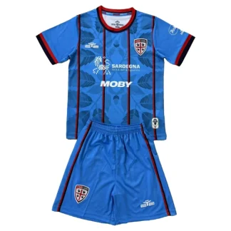 Cagliari Calcio Barn Tredjetröja 2025/26 Kortärmad Fotbollsställ med Shorts
