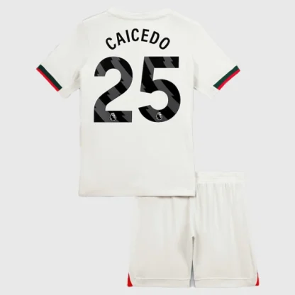 Chelsea Barn Bortatröja 2025/26 Moisés Caicedo 25 Kortärmad Fotbollsställ med Shorts
