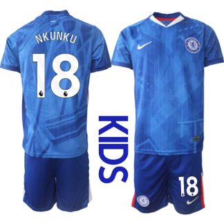 Chelsea FC Hemmaställ Barn 2025/26 – Christopher Nkunku 18 – Kortärmad Fotbollströja + Shorts